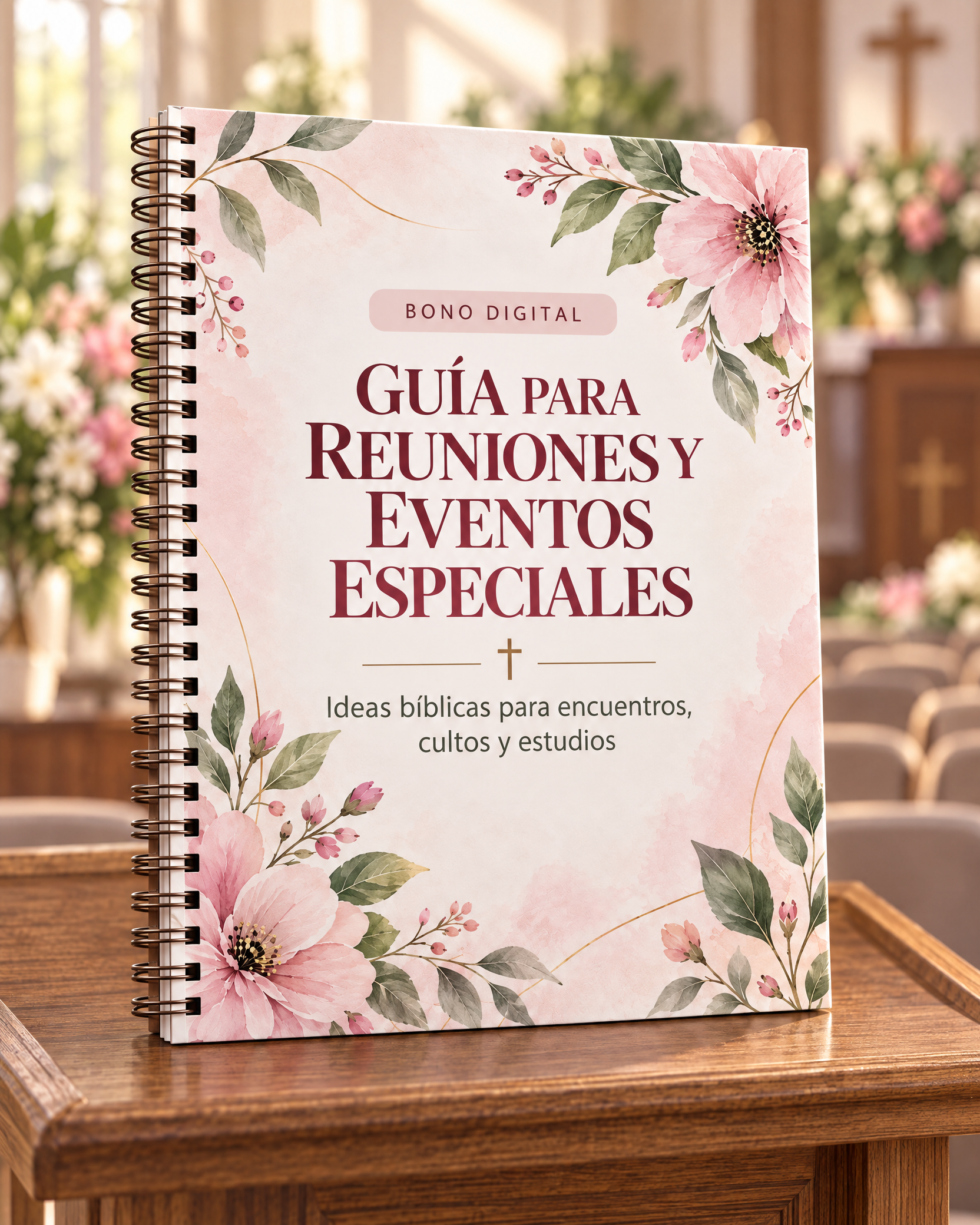 Mockup del bono digital Guía para Reuniones y Eventos Especiales